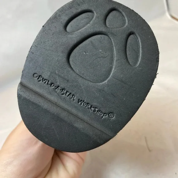 Build A Bear Black Faux Leather Platform Boots Biker Goth Riding BAB gem heart - Picture 5 of 6